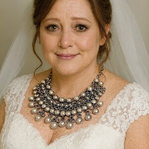 Elegant Silver and Gold Statement Necklace